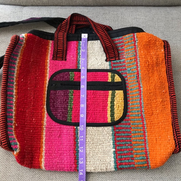 Travel Weekender Medium Woven Boho Shoulder Bag - Picture 5 of 8